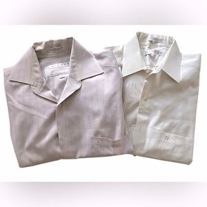 Bundle of 2 Men’s Aigner dress shirts.  Cream & Light taupe both size 14.5
